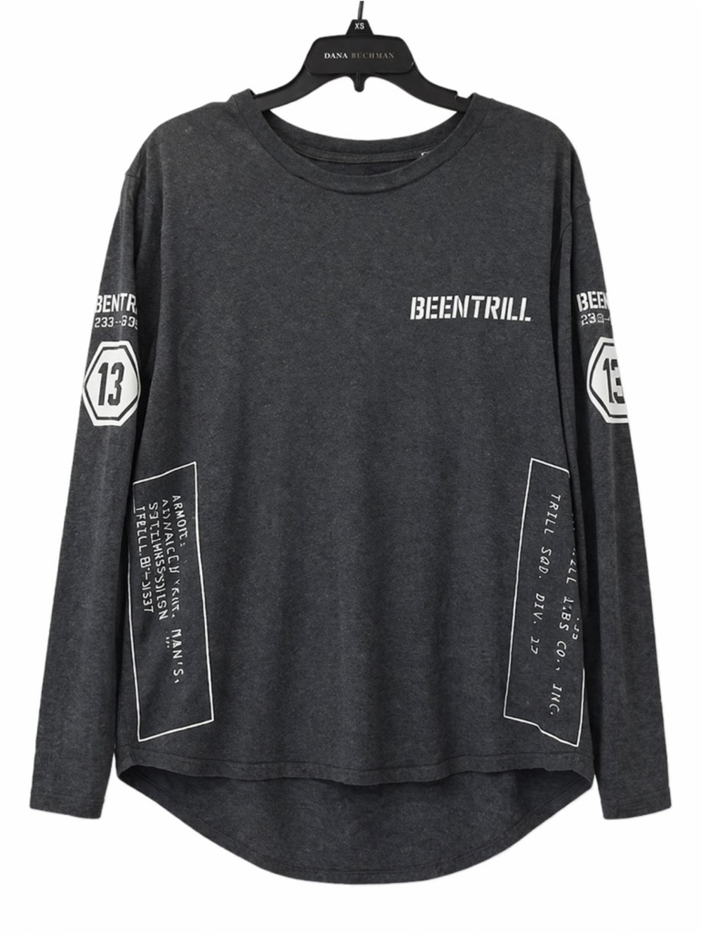 Been Trill Long Sleeve Shirt Fighter Jet Armor Squad Division 13 Gray Medium